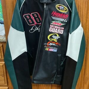 Men's Black and Green Racing Jacket